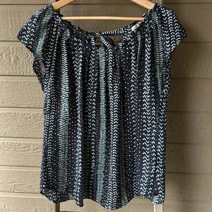 Women's LC Lauren Conrad Lightweight Short Sleeve Printed Blouse